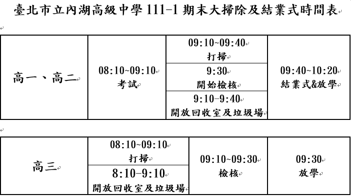 時間表