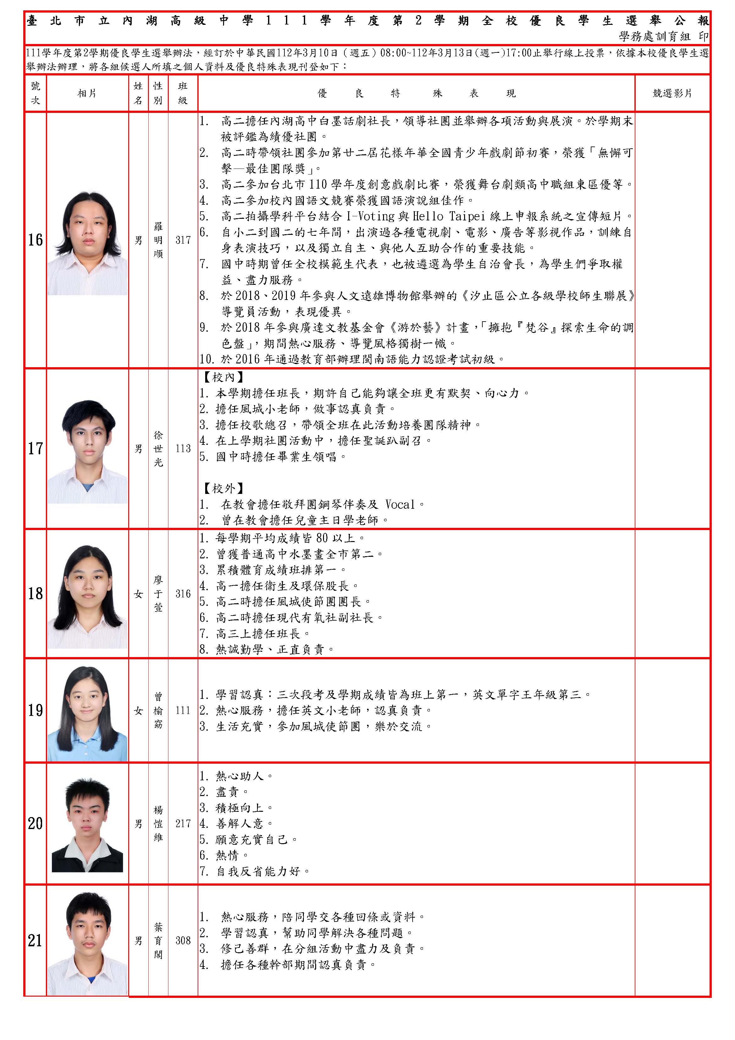 優良學生選舉公報4