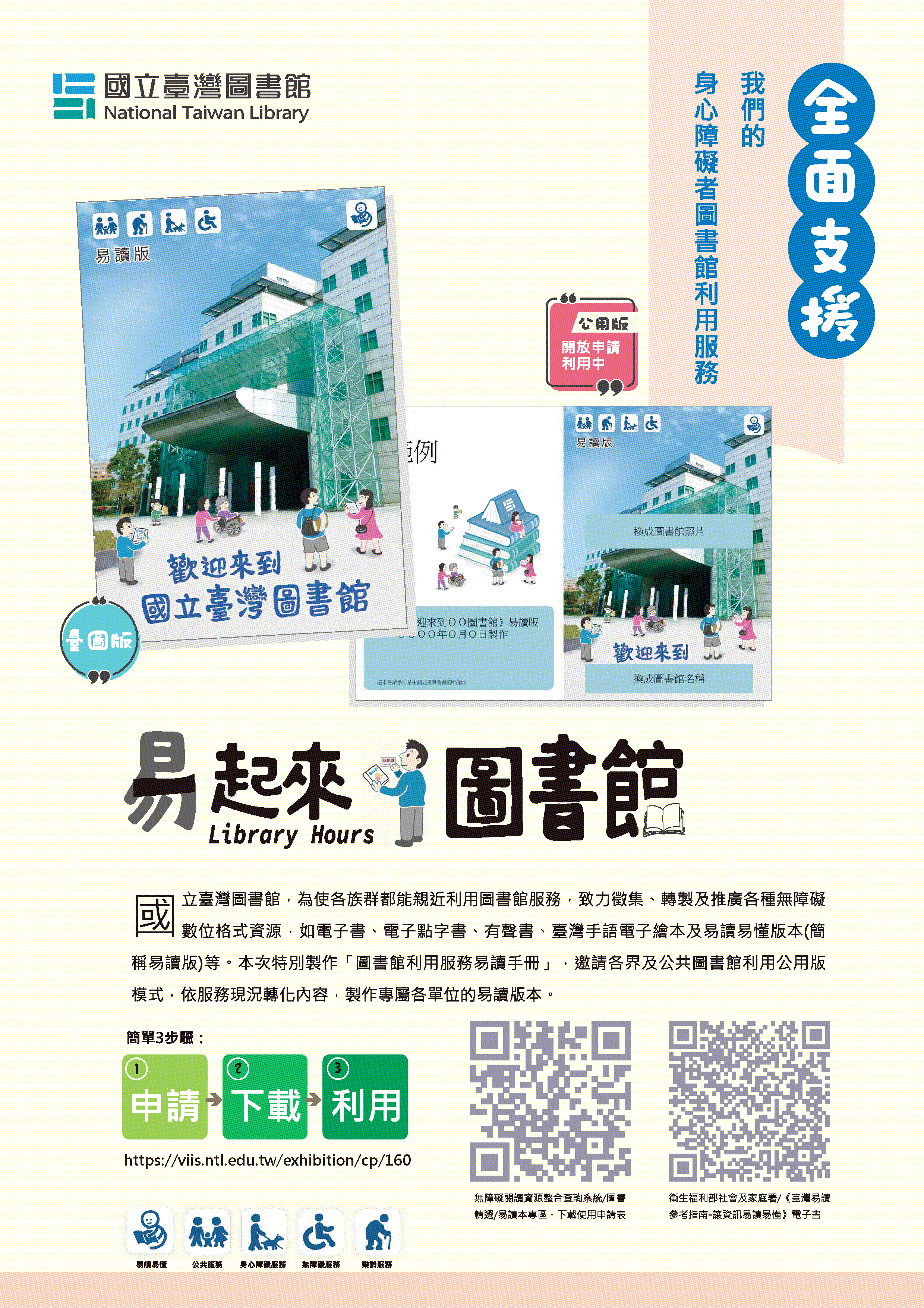 國立臺灣圖書館「易起來圖書館」海報